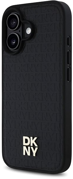 Kryt na mobil DKNY PU Leather Repeat Pattern Stack Logo MagSafe Zadný Kryt na iPhone 16 Black ...