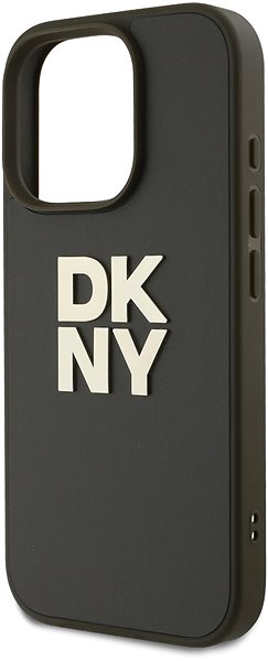 Handyhülle DKNY PU Leather Stack Logo Wrist Strap Back Cover für iPhone 16 Pro Green ...
