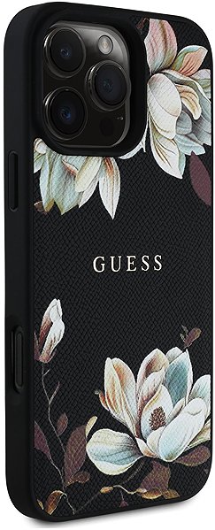Handyhülle Guess PU Grained Magnolia MagSafe Backcover für iPhone 16 Pro Max - schwarz ...