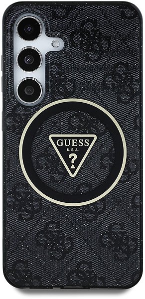 Handyhülle Guess IML 4G Glitter and Triangle Logo MagSafe Back Cover für Samsung Galaxy S25 Black ...