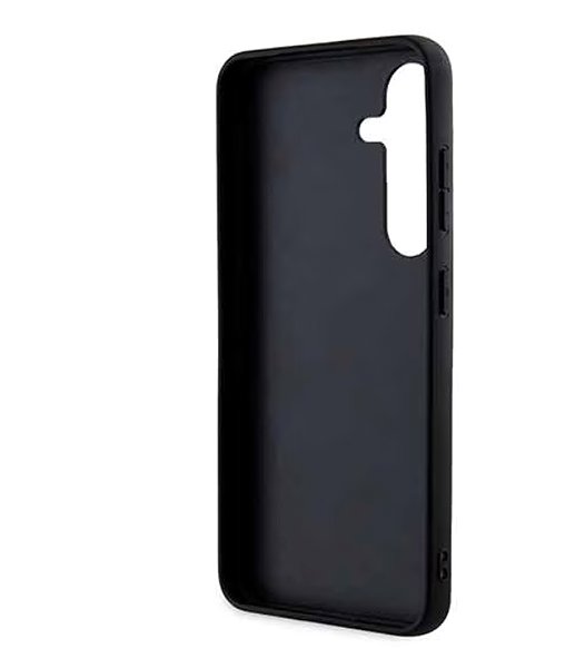 Handyhülle Guess PU Grained 4G Metal Logo Back Cover für Samsung Galaxy S25 Black ...