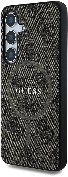 Telefon tok Guess 4G Colored Ring Samsung Galaxy S25 barna PU bőr MagSafe tok ...