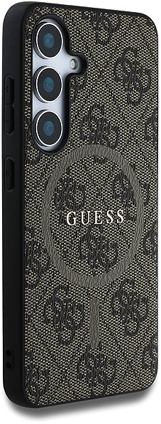 Telefon tok Guess 4G Colored Ring Samsung Galaxy S25 barna PU bőr MagSafe tok ...
