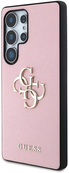 Handyhülle Guess PU 4G Metal Logo Back Cover für Samsung Galaxy S25 Ultra Pink ...