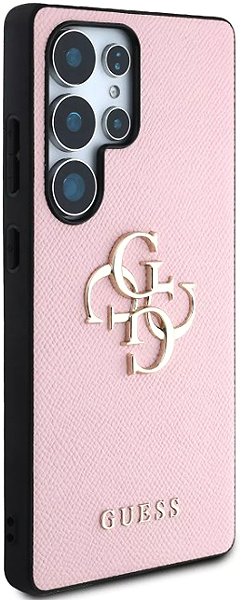 Handyhülle Guess PU 4G Metal Logo Back Cover für Samsung Galaxy S25 Ultra Pink ...