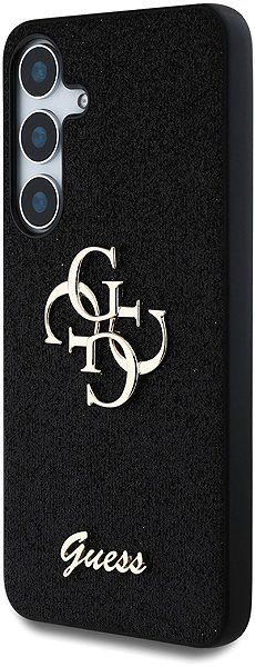 Telefon tok Guess PU Fixed Glitter 4G Metal Logo Samsung Galaxy S25 fekete tok ...