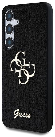 Telefon tok Guess PU Fixed Glitter 4G Metal Logo Samsung Galaxy S25+ fekete tok ...