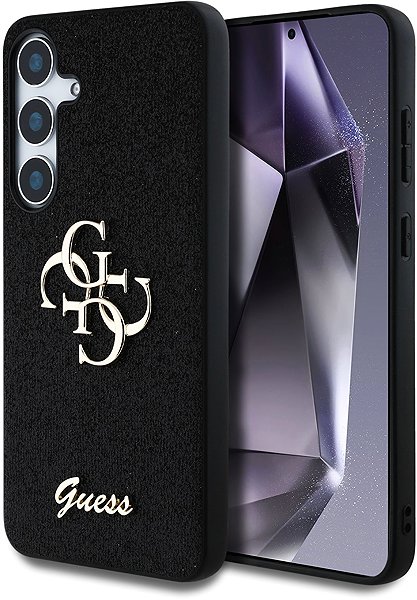 Telefon tok Guess PU Fixed Glitter 4G Metal Logo Samsung Galaxy S25+ fekete tok ...