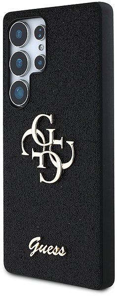Telefon tok Guess PU Fixed Glitter 4G Metal Logo Samsung Galaxy S25 Ultra fekete tok ...