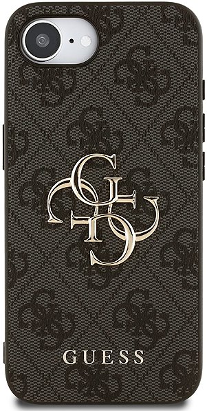 Handyhülle Guess PU 4G Metal Logo Back Cover für iPhone 16e/17e Grey ...
