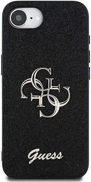 Kryt na mobil Guess PU Fixed Glitter 4G Metal Logo Zadný Kryt pre iPhone 16e/17e Black ...