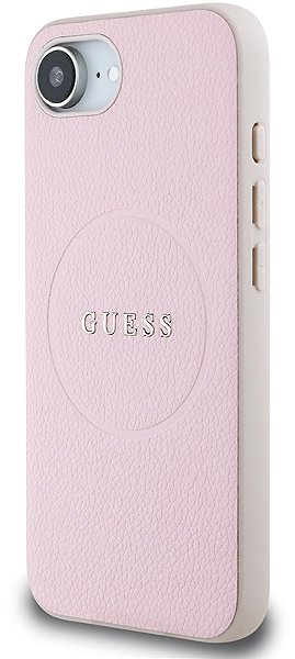 Handyhülle Guess PU Grained Classic Logo MagSafe Back Cover für iPhone 16e/17e Pink ...