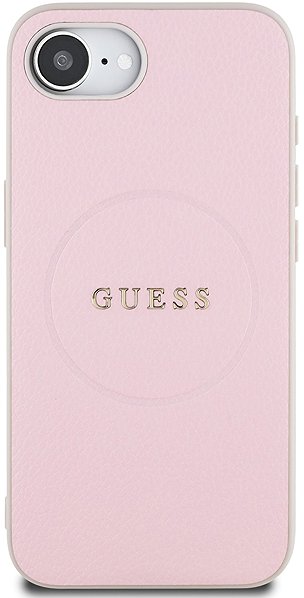 Handyhülle Guess PU Grained Classic Logo MagSafe Back Cover für iPhone 16e/17e Pink ...