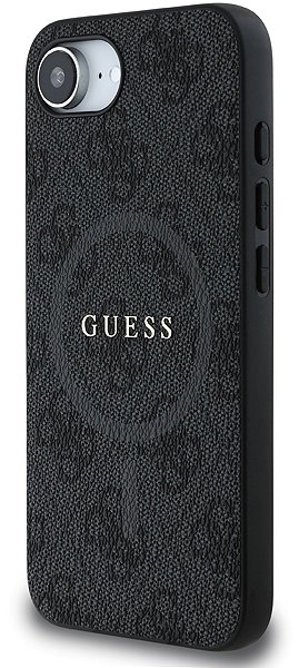 Handyhülle Guess PU Leather 4G Colored Ring MagSafe Back Cover für iPhone 16e/17e Black ...