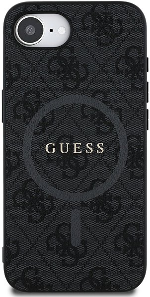 Handyhülle Guess PU Leather 4G Colored Ring MagSafe Back Cover für iPhone 16e/17e Black ...