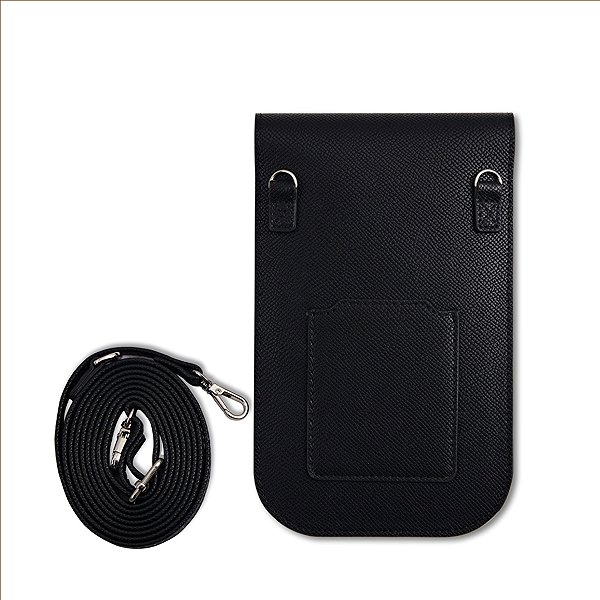 Puzdro na mobil Guess PU Grained Triangle Logo Taška na Telefón Black ...