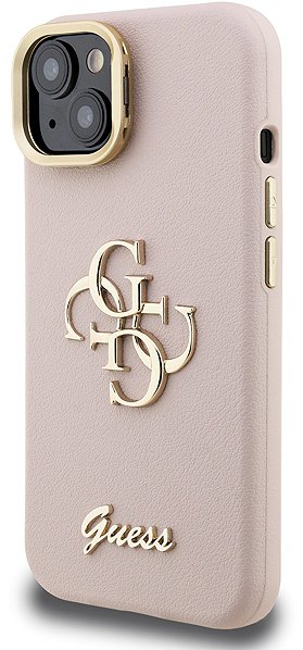 Handyhülle Guess PU Grained 4G Logo Stand Camera Frame Rückseiten-Hülleg für iPhone 14 Pink ...
