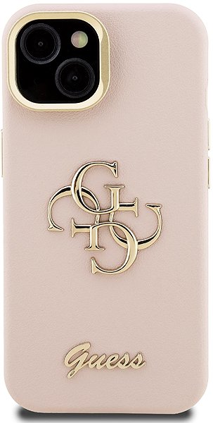 Handyhülle Guess PU Grained 4G Logo Stand Camera Frame Rückseiten-Hülleg für iPhone 14 Pink ...