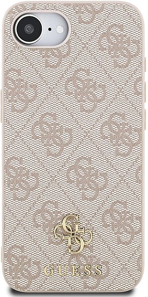 Telefon tok Guess PU 4G Small Metal Logo iPhone 16e rózsaszín MagSafe tok ...