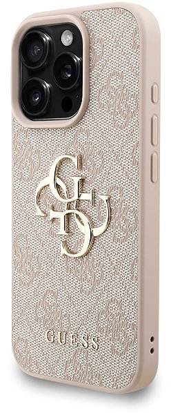 Handyhülle Guess PU 4G Metal Logo Strap Back Cover für das iPhone 16 Pro Max Pink ...
