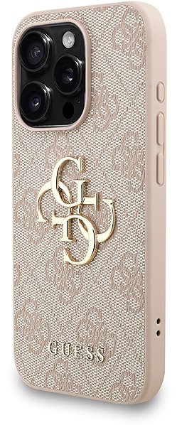 Telefon tok Guess PU 4G Metal Logo Strap iPhone 15 Pro Max Pink tok ...