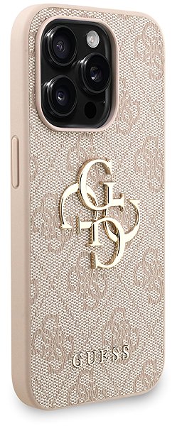 Telefon tok Guess PU 4G Metal Logo Strap iPhone 15 Pro Max Pink tok ...