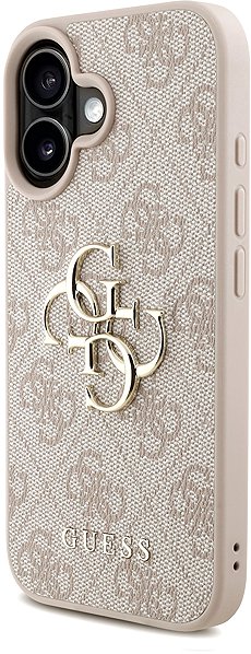 Telefon tok Guess PU 4G Metal Logo Strap iPhone 16 Pink tok ...
