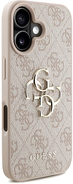 Telefon tok Guess PU 4G Metal Logo Strap iPhone 16 Pink tok ...