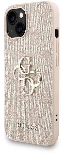 Handyhülle Guess PU 4G Metal Logo Strap Back Cover für das iPhone 15 Pink ...