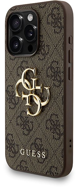 Handyhülle Guess PU 4G Metal Logo Strap Back Cover für das  iPhone 15 Pro Max Brown ...
