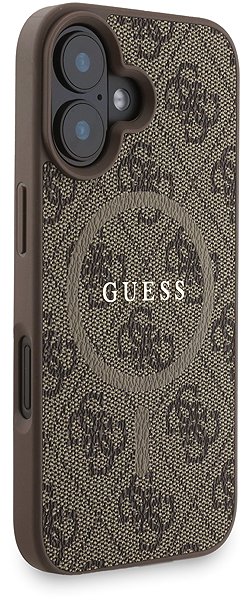 Handyhülle Guess PU Leather 4G Colored Ring Strap MagSafe Back Cover für das iPhone 16 Brown ...