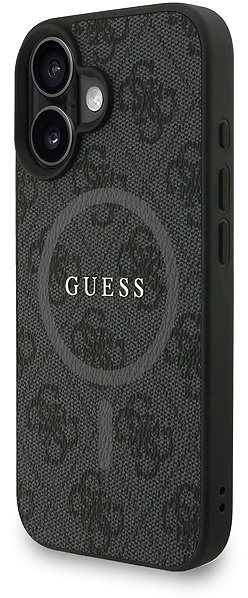 Telefon tok Guess PU Leather 4G Colored Ring Strap MagSafe iPhone 16 Black tok ...