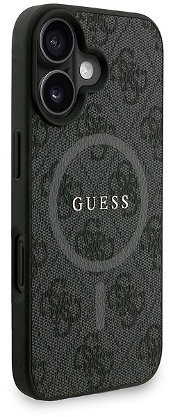 Telefon tok Guess PU Leather 4G Colored Ring Strap MagSafe iPhone 16 Black tok ...