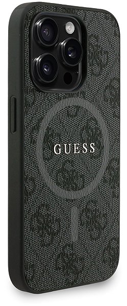 Telefon tok Guess PU Leather 4G Colored Ring Strap MagSafe iPhone 15 Pro Black tok ...