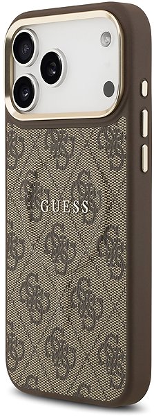 Handyhülle Guess PU Leather 4G Gold Frame MagSafe Back Cover für iPhone 17 Pro Max Brown ...