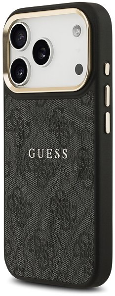 Telefon tok Guess PU Leather 4G Gold Frame iPhone 17 Pro fekete MagSafe tok ...