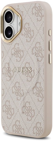 Handyhülle Guess PU Leather 4G Gold Frame MagSafe Back Cover für iPhone 17 Pink ...