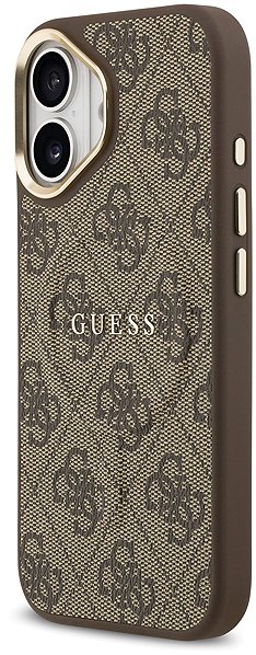 Handyhülle Guess PU Leather 4G Gold Frame MagSafe Back Cover für iPhone 17 Brown ...