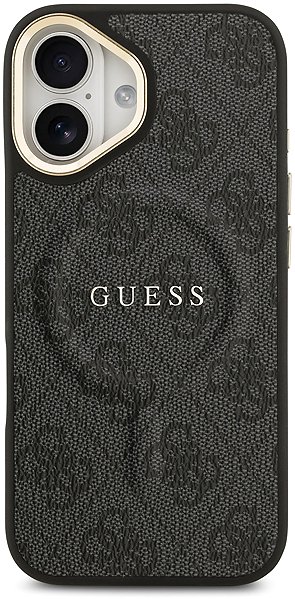 Handyhülle Guess PU Leder 4G Gold Frame MagSafe Back Cover für iPhone 17 Black ...