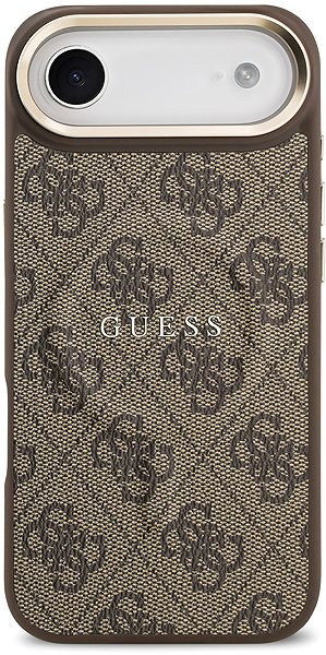 Handyhülle Guess PU Leather 4G Gold Frame MagSafe Rückschale für iPhone Air Brown ...
