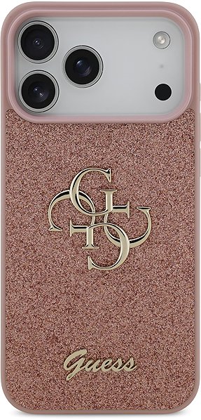 Handyhülle Guess PU Fixed Glitter 4G Metal Logo Rückschale für iPhone 17 Pro Max Pink ...