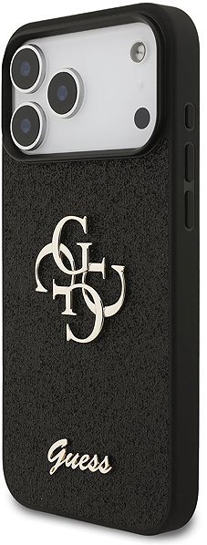 Handyhülle Guess PU Fixed Glitter 4G Metal Logo Back Cover für iPhone 17 Pro Max Black ...
