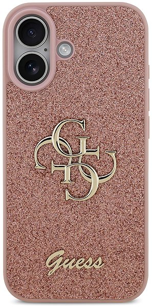 Handyhülle Guess PU Fixed Glitter 4G Metal Logo Rückschale für iPhone 17 Pink ...