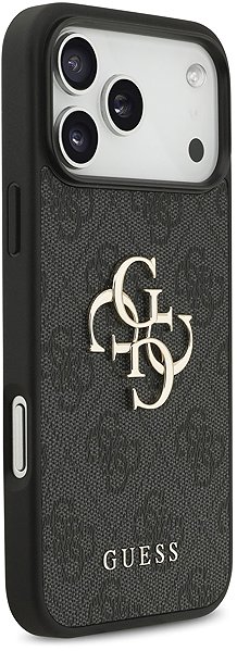 Handyhülle Guess PU 4G Metal Logo Strap Back Cover für iPhone 17 Pro Max Black ...