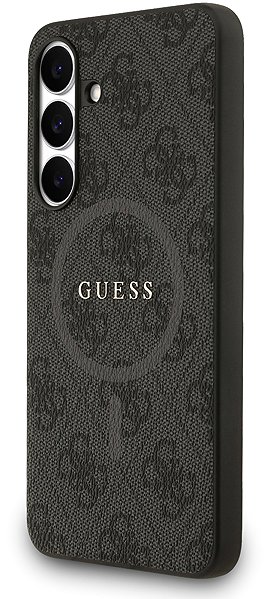 Handyhülle Guess PU Leather 4G Colored Ring MagSafe Rück-Cover für Samsung Galaxy S25 FE schwarz ...