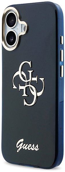 Handyhülle Guess IML 4G Script Metal Logo Back Cover für iPhone 17 Blue ...