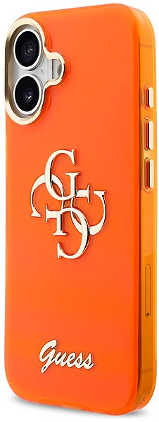 Handyhülle Guess IML 4G Script Metal Logo Back Cover für iPhone 17 Orange ...