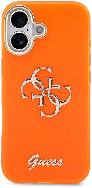 Handyhülle Guess IML 4G Script Metal Logo Back Cover für iPhone 17 Orange ...