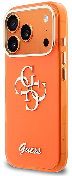 Handyhülle Guess IML 4G Script Metal Logo Back Cover für iPhone 17 Pro Orange ...