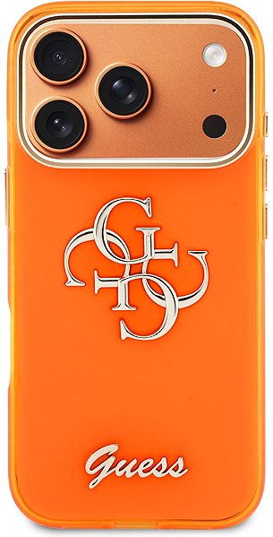 Handyhülle Guess IML 4G Script Metal Logo Back Cover für iPhone 17 Pro Orange ...